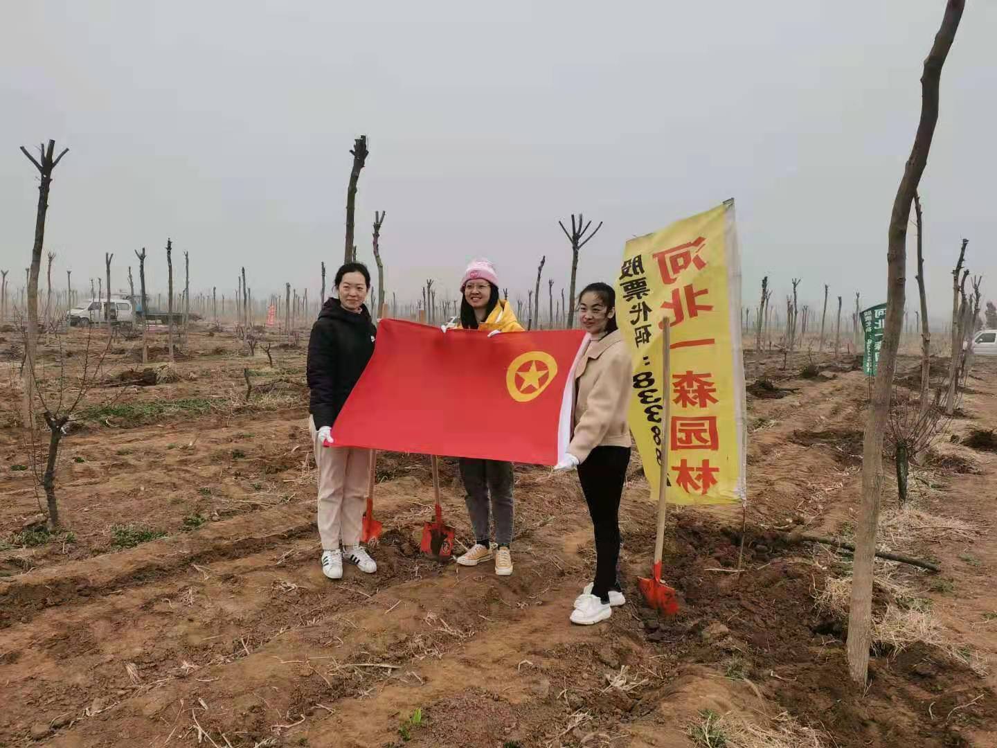 一森公司配合贊皇縣有關(guān)單位開展義務(wù)植樹活動